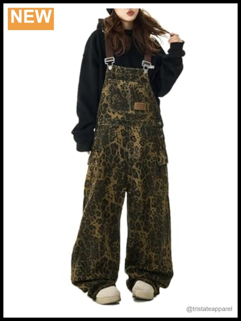 Women's Denim Overalls Wide Leg Baggy Jumpsuit Cotton Polyester Streetwear